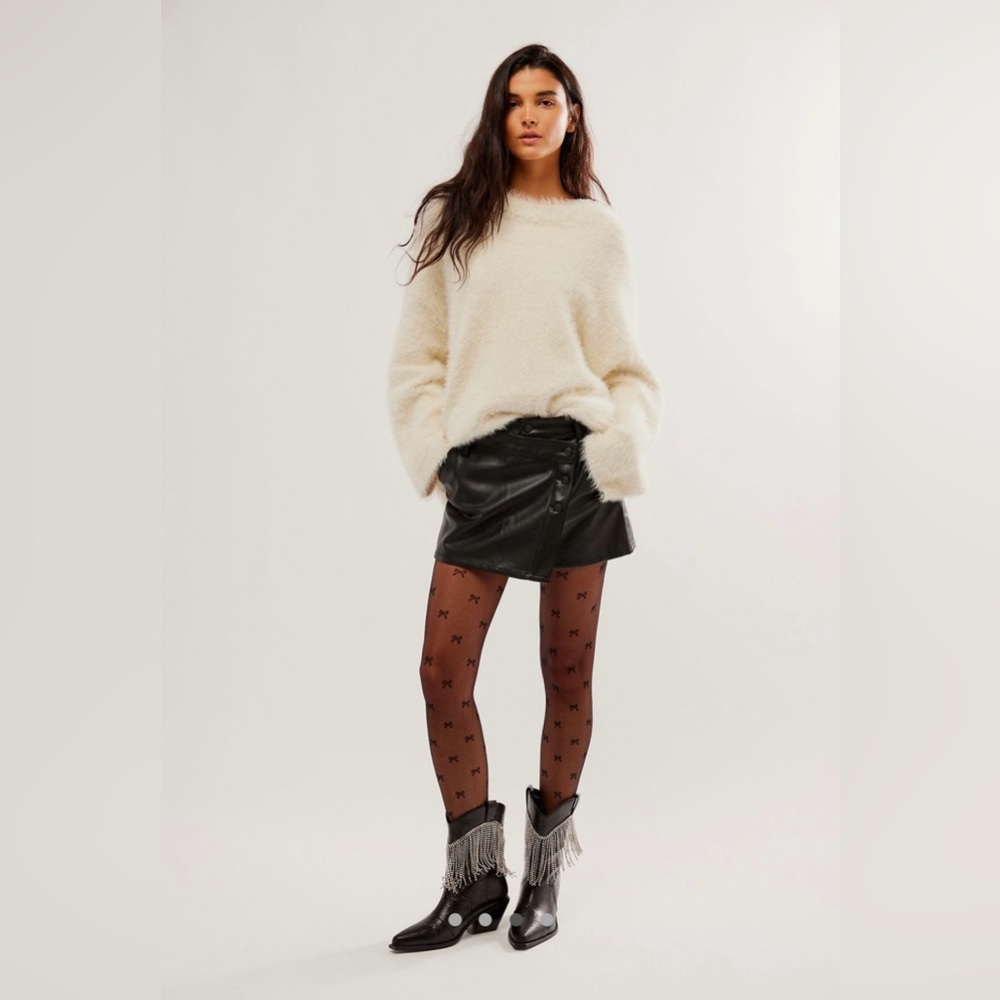 NWT- Free People We The Free Black Wynne Vegan Skirt